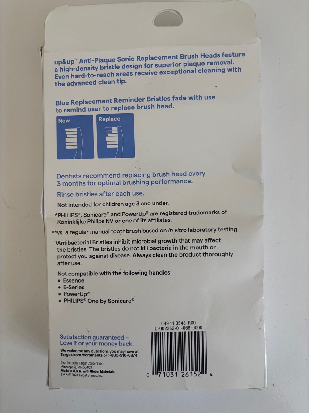 Anti-Plaque Sonic Replacement Brush Heads - 6ct - White - up&up - Open Box - Picture 2 of 6